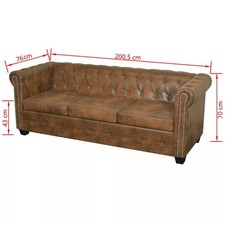 Chesterfield Sofa 2-6 Sitzer L-Form Kunstleder Couch Polstersofa Couchgarnitur