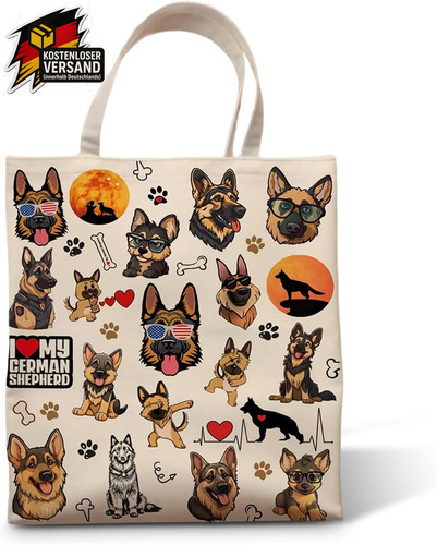 Stoffbeutel mit hunde motiv - stoffbeutel, hunde-motiv