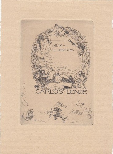 Exlibris bookplate radierung - exlibris,