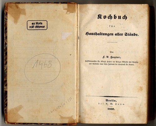 1838 hauptner kochbuch für - 1838,