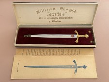 Miniatur Schwert "Szczerbiec" 966–1966 – Polnisches Millennium Replik Zertifikat
