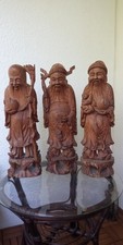 Lu Fu Shou - 3 chinesische Heilige - Sanxing - Holzschnitzerei 