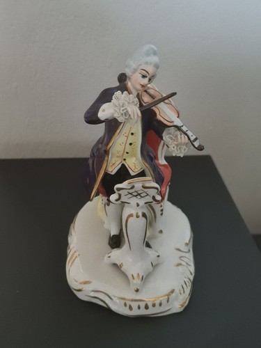 Porzellan figur barock geige - porzellan,