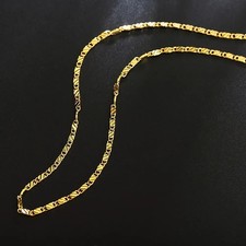Halskette 18K Gold Farbe 2mm Flache Kette 65cm