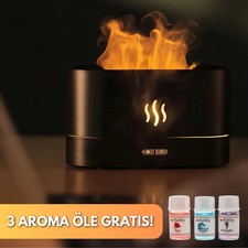 iFLAME - Luftbefeuchter Ultraschall Aroma Diffuser Duftöl LED Timer Kaminfeuer