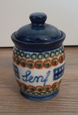Boleslawiec Bunzlauer Keramik Polen Senf Vorratsdose Töpfchen