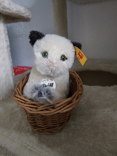Steiff katze kitty - , korb