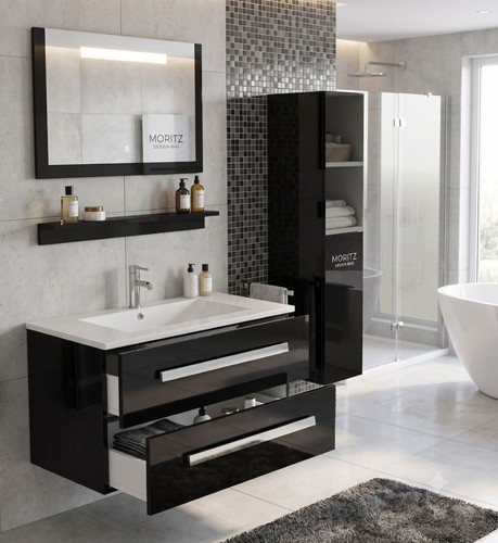 Modernes badmöbel set schwarz - modernes,