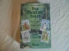 vintage Merlin Tarot Card Deck & Buch von R.J. Stewart, Orakel Karten, Esoterik