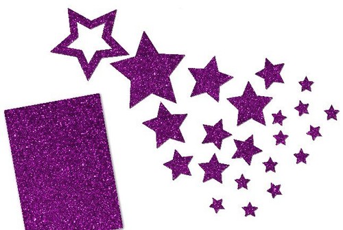 Bügelbild glitzer sterne set - bügelbild,