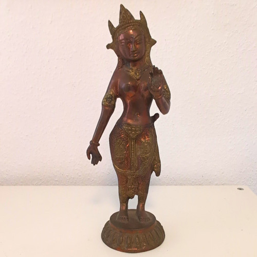 Indische bronzefigur göttin - bronzefigur,