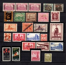 Posten Saargebiet/Saar in unterschiedlicher Erhaltung