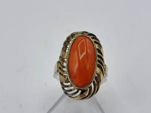B51 art deco koralle ring - art,