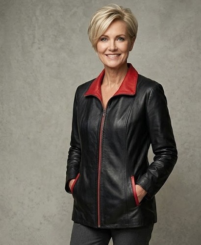 Lederjacke cool calm rot - lederjacke,