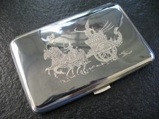 Zigarettenetui Silber 925 Bangkok Thailand Tula Niello Silber 40er Jahre 109 gr.