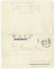 WWI Germany, Soldier Letter