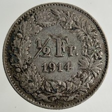 Silbermünze Schweiz 1/2