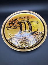 Poole Keramik Teller 32cm Segelschiff  Handsigniert Diana Davis Aegean England