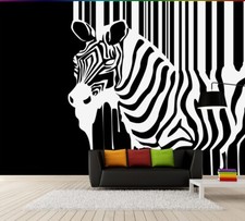 3D Schwarz Weiß Zebra Q254
