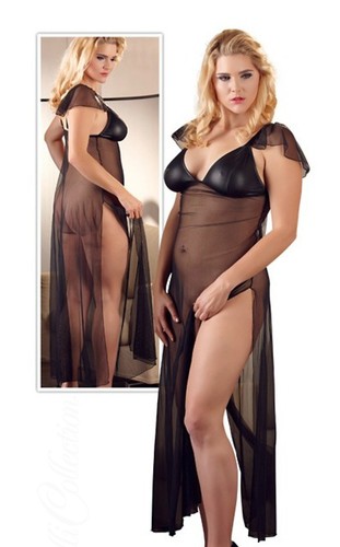 Negligé nachtkleid schwarz - negligé,