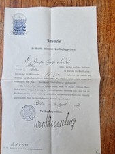 antik Urkunde Stettin 1916