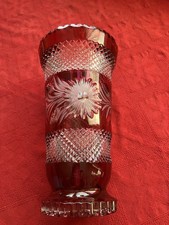 Große Bleikristallvase Rot