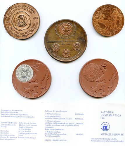Lot 5xmedaillen kupfer - -, +