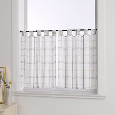 2er Scheibengardinen Landhausstil Bistrogardinen Leinen Küche Kurzstores Modern