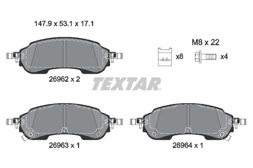 Textar 2696201 bremsbelagsatz - 2696201,
