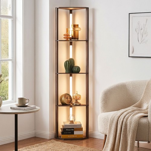 Stehlampe mit holz regal - mit, 4