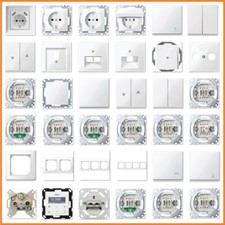 MERTEN System M, M-Smart 1-M Steckdose Rahmen Schalter Wippe polarweiß glänzend