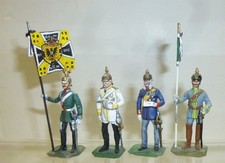 4 Zinnfiguren Preussen 1900 Kavallerie Bismarck Wilhelm I. 54mm bemalt