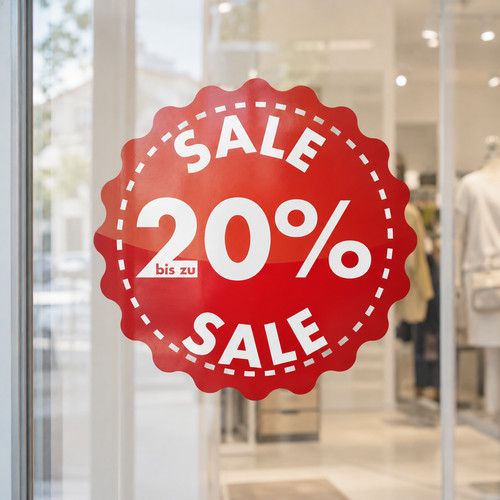 Sale fensteraufkleber rund - sale,