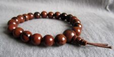 Buddha-Armband aus Mahagoni-Obsidian elastisch Armweiten 15 bis 19 cm