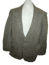Donegal Tweed Herren Sakko Braun Wolle Irland Vintage Größe ca. EU 54