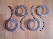 4 dekorative Raffhalter, Gardinenhalter, Wandhaken, Gardinenhaken, silberfarben