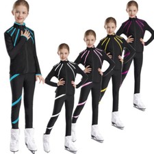 Mädchen Eiskunstlauf Sweatjacke Und Sport Hose Zweiteiler Gymnastik Training Set