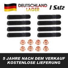 8 x Stehbolzen Stiftschraube Abgaskrümmer M8x40 Hochfest 10.9 + 8 x M8 Muttern