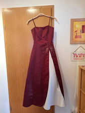 Abendkleid, Abschlusskleid bordeaux -weiß Gr. XS/S Fashion New York Modell Paris