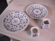 5 Einzelteile / Indisch Blau Porzellan