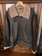 Lammfell Echtleder Herren Bomberjacke Winterjacke Größe 52 gleich XL