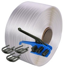 Umreifungsband gewebt 25 mm Umreifungsset 500m Klammern Umreifungsgerät