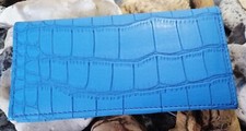 Tabakbeutel Tabaktasche Drehertasche Leder Design Kroko Serie Farbton Blau