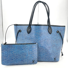 Echte Louis Vuitton Epi blau Neverfull MM M51053 Damentasche mit Etui KB670