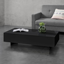 Couchtisch Lärketorp 115x55x31 cm Schwarz Hochglanz en.casa