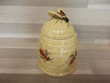 schöne dekorative Honigdose,Honigtopf,Honigfass"BIENENSTOCK MIT BIENE" beige