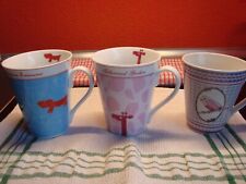 Kaffeetassen Trio bestehend aus Hund Dackel Giraffe Vogel Büro Familie unbenutzt