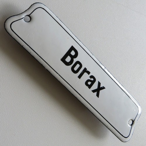 Bor antikes emailschild - bor, ax