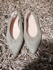 Sling Ballerina Von Maripe Velour Taupe /Hellgrün Gr. 39 Neu