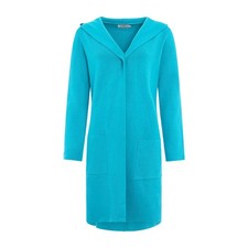 Zwillingsherz Strickjacke Jacke Mantel Strickmantel Türkis Ton Kapuze (0 888)